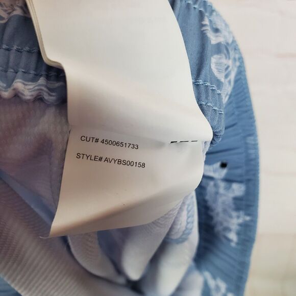 NEW RVCA Mens Horton Fish Elastic Short XL Blue Swim Surf Casual 7" Inseam - Picture 12 of 15